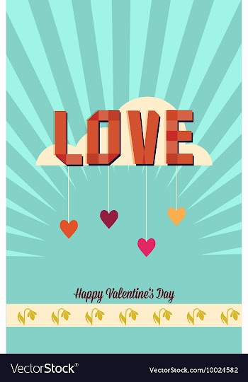 With cloud heart and vector image