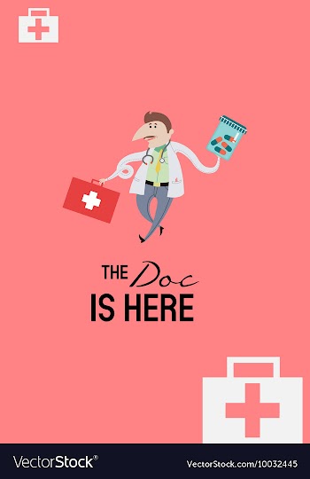 With doctors and people vector image