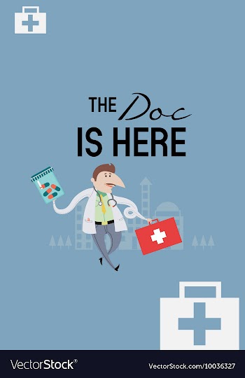 With doctors and people vector image