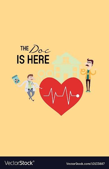 With doctors and people vector image