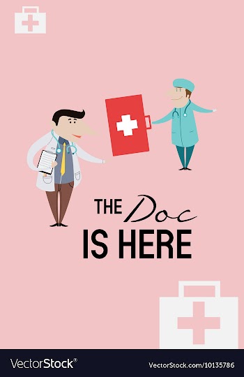 With doctors and people vector image