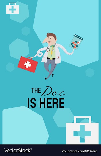 With doctors and people vector image
