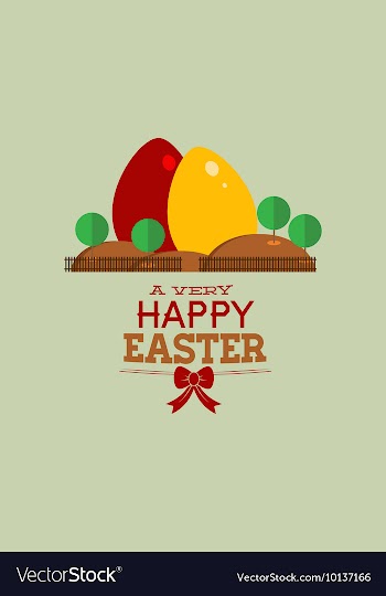 With eggs and vector image