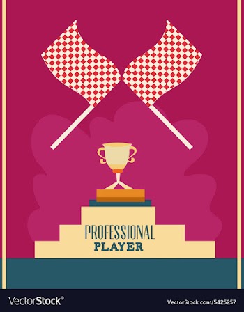 With flag and trophy vector image