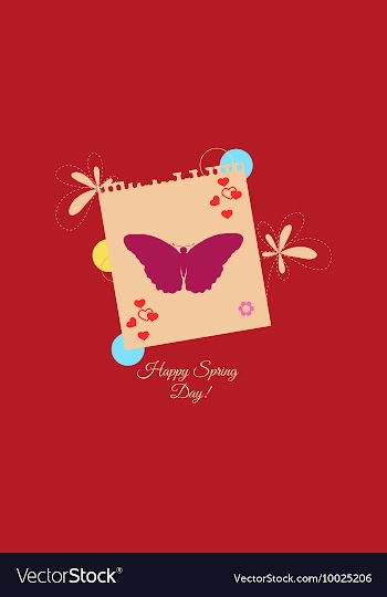 With flower butterfly and vector image