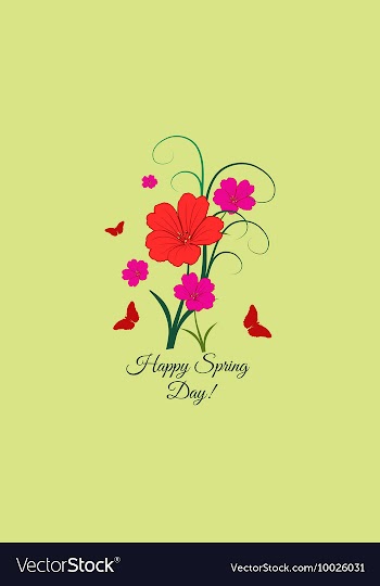With flower butterfly and vector image