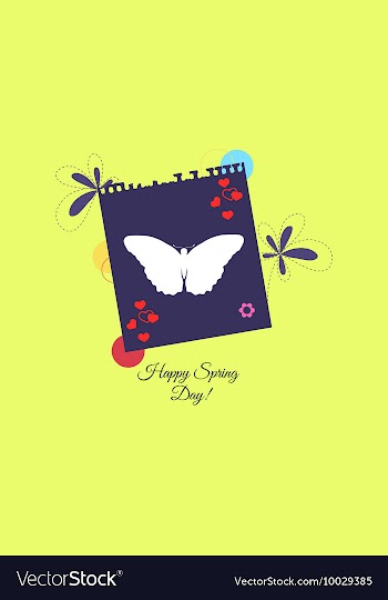 With flower butterfly and vector image