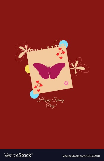 With flower butterfly and vector image