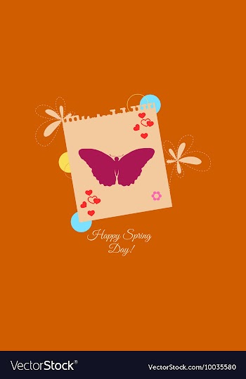 With flower butterfly and vector image