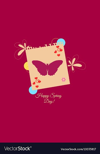 With flower butterfly and vector image