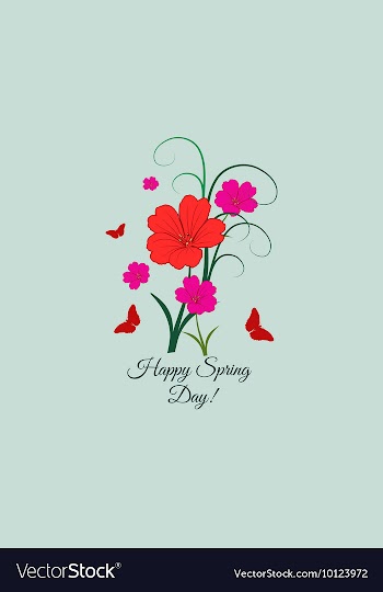 With flower butterfly and vector image
