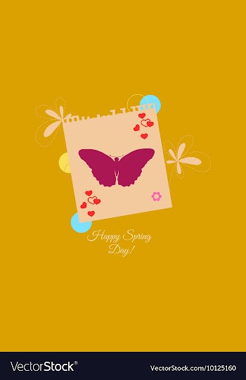 With flower butterfly and vector image