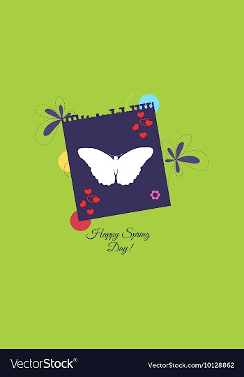 With flower butterfly and vector image