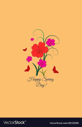 With flower butterfly and vector image