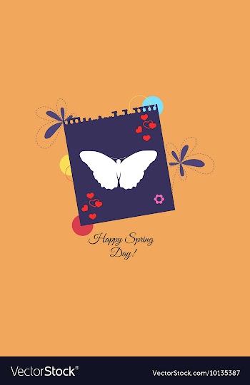 With flower butterfly and vector image