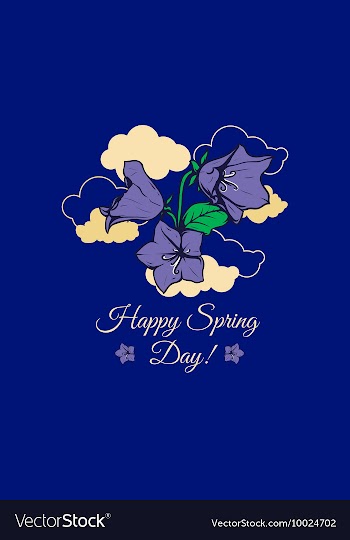 With flower clouds and vector image