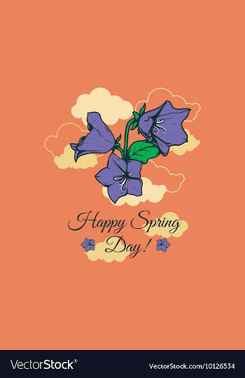 With flower clouds and vector image