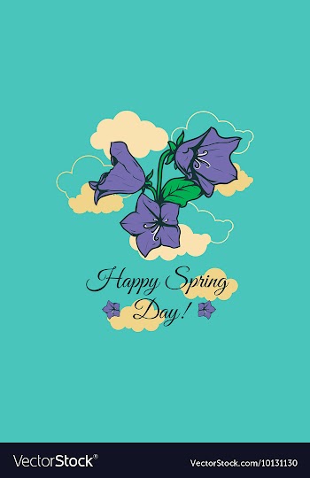With flower clouds and vector image