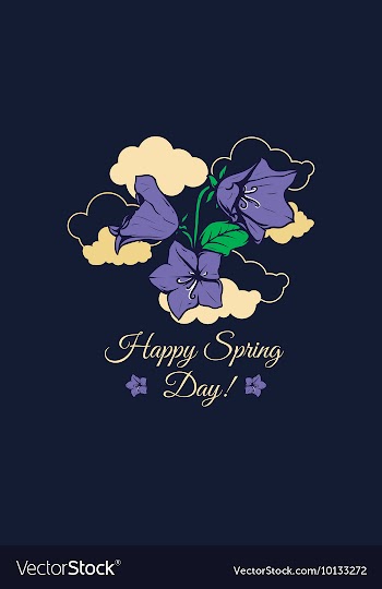 With flower clouds and vector image