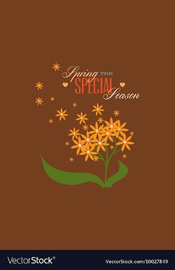 With flower heart and vector image