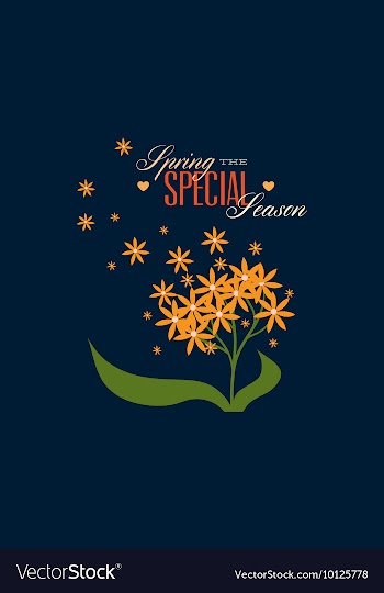 With flower heart and vector image