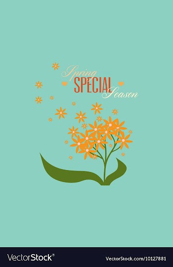 With flower heart and vector image