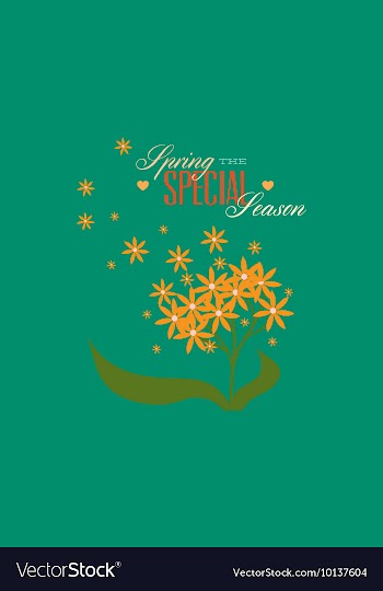 With flower heart and vector image