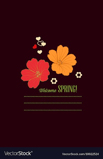 With flower hearts and vector image