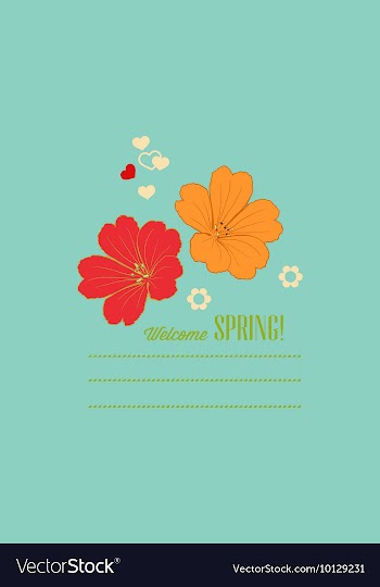 With flower hearts and vector image