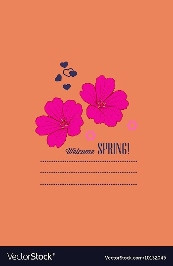 With flower hearts and vector image