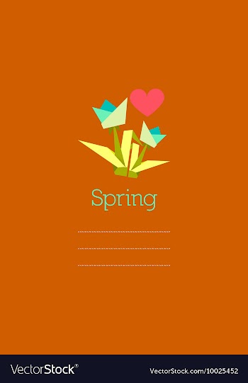 With flowers and vector image