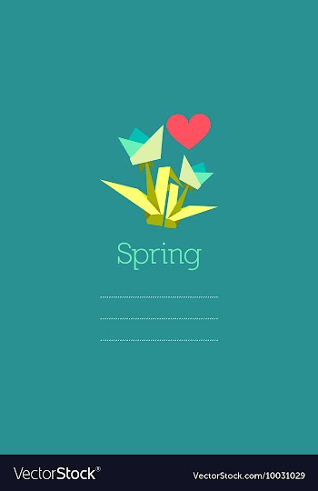 With flowers and vector image