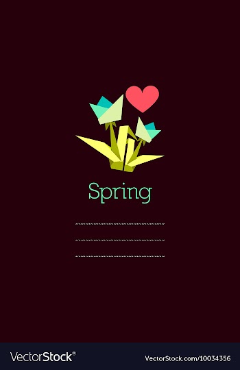 With flowers and vector image