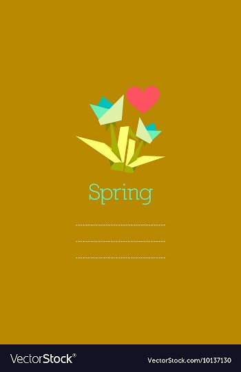 With flowers and vector image