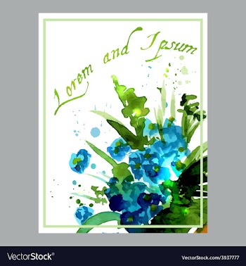 With flowers forget-me-painted vector image