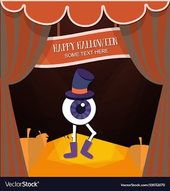 With halloween and autumn leaf vector image