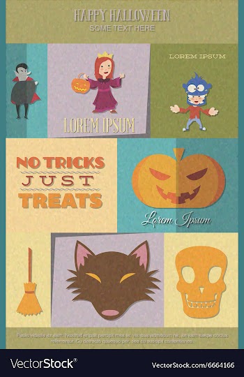 With halloween and broom vector image