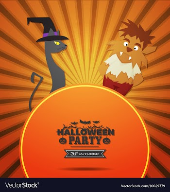 With halloween and cute werewolf vector image
