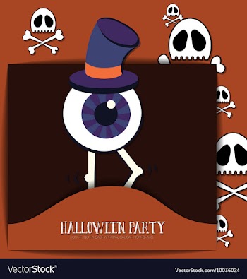 With halloween and eye monster vector image