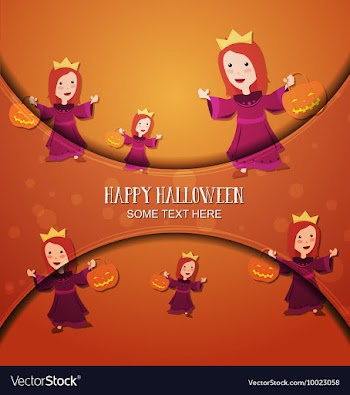 With halloween and princess vector image