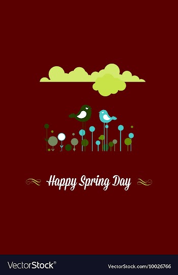 With happy spring and vector image