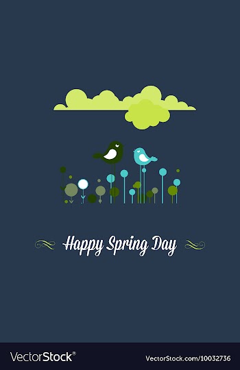 With happy spring and vector image