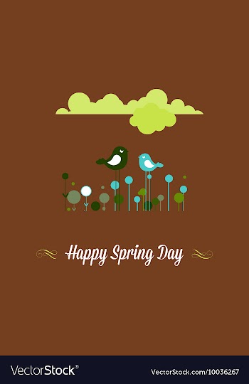 With happy spring and vector image