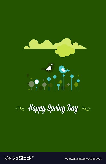 With happy spring and vector image