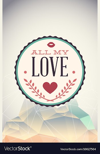 With heart badge and key vector image