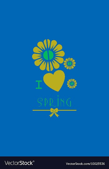 With heart flower spring and vector image