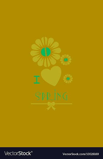 With heart flower spring and vector image