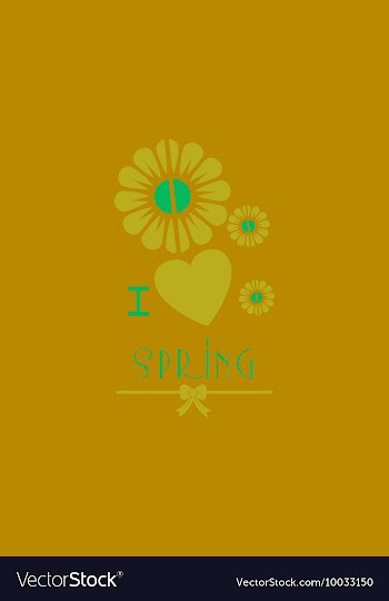 With heart flower spring and vector image