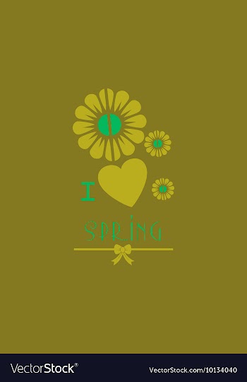 With heart flower spring and vector image