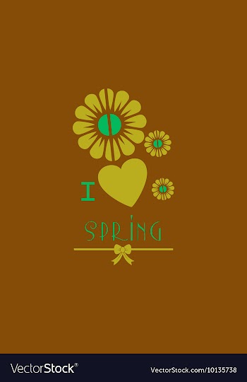 With heart flower spring and vector image